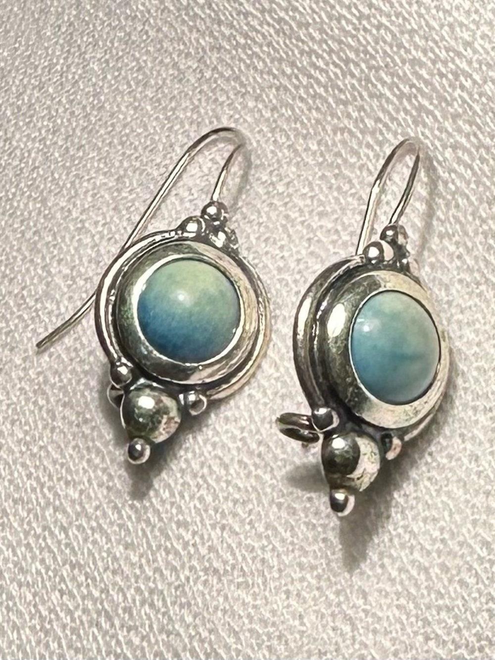 Larimar Sterling Silver Drop Earrings